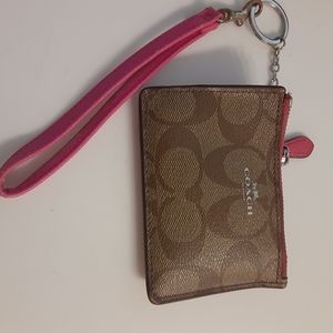 COACH Brown Tan Jacquard Design ID wrist